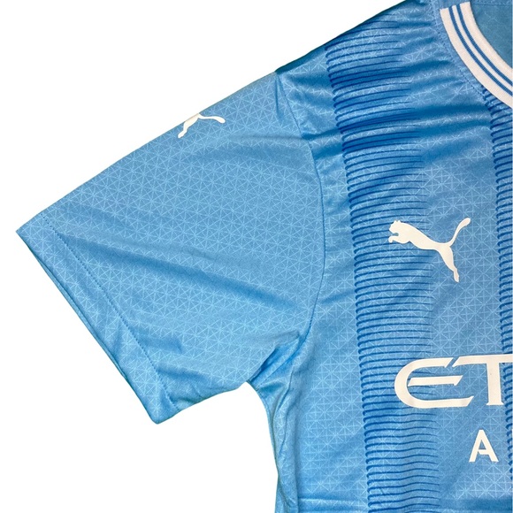 Erling Haaland Manchester City 2023/24 Home Jersey Men’s Medium Home Puma Blue - Picture 4 of 16